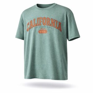 SHEIN Men's Size Large Green California Graphic Short Sleeve Casual T-Shirt NIB